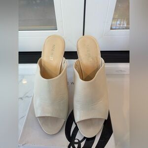 Nine West Cream Open-Toe Slip-On